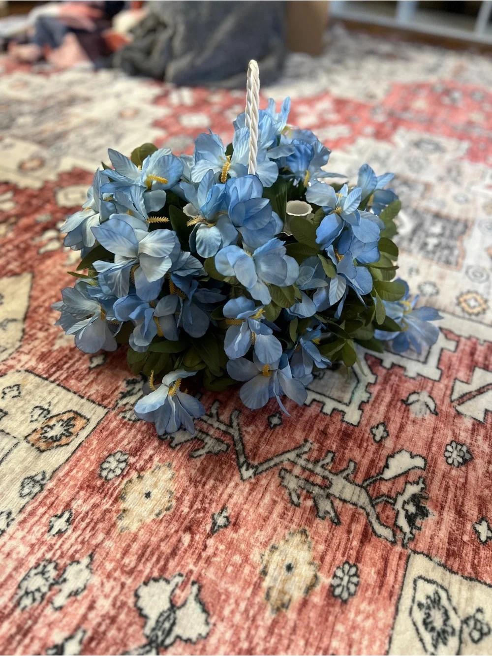 Blue Artificial Flower Basket - Unbranded